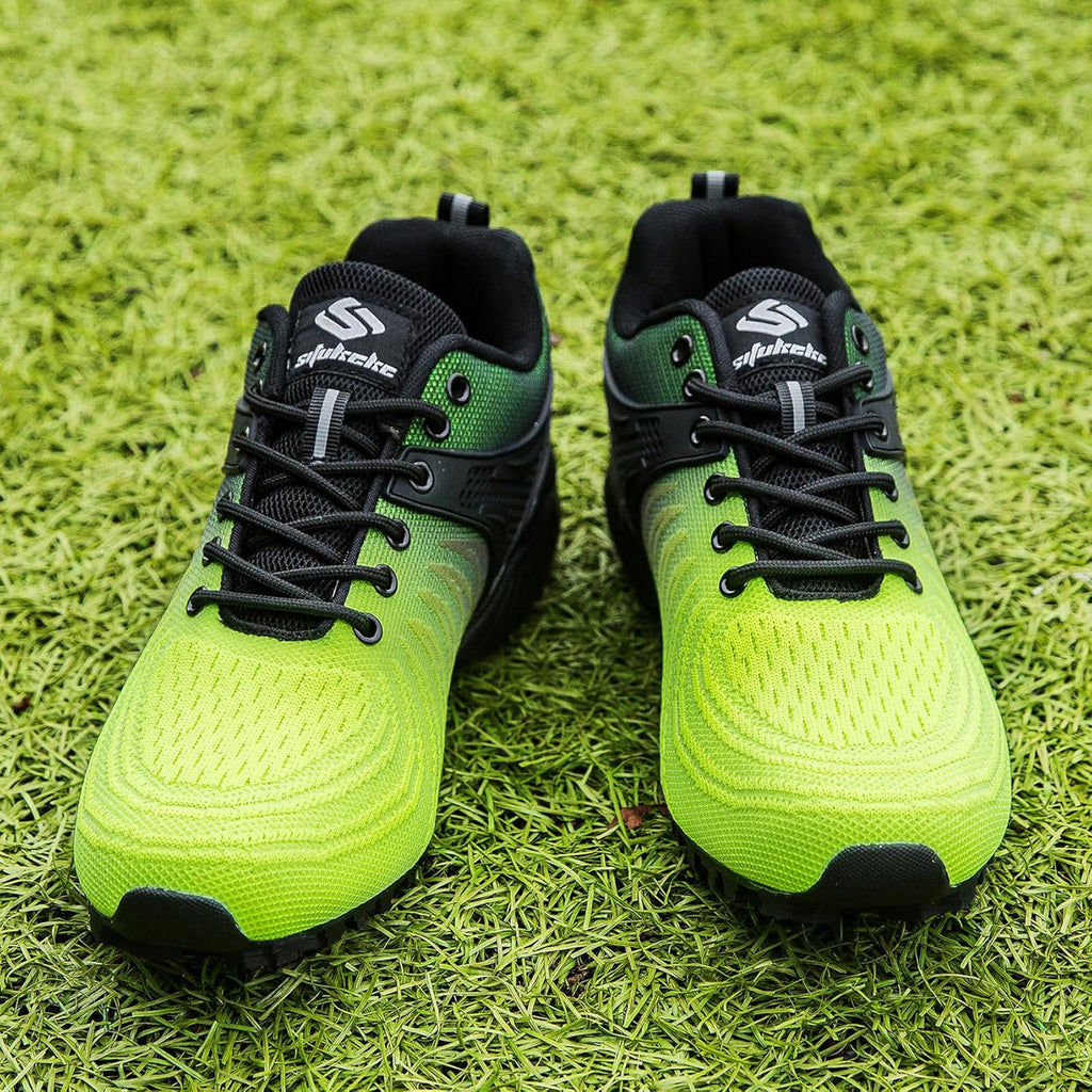 Men's Trail Running Shoes Lightweight Breathable Walking Hiking Sneakers Outdoor Athletic Tennis Cross Training Shoes