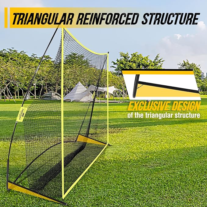 PodiuMax Golf Net, 10x7ft Golf Practice Net with Noise Reduce Silk Target Driving Real Balls, Hitting Nets for Backyard Garage, Improve Chipping Putting Pitching, Gift for Men & Golfers