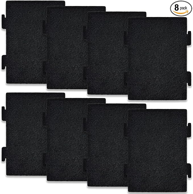 8 Pack Replacement Air Filters for Microwave Oven, Premium Activated Charcoal Air Filters Compatible with Whirlpool Over The Range Microwaves YKMLS311, YWML55011, WML75011