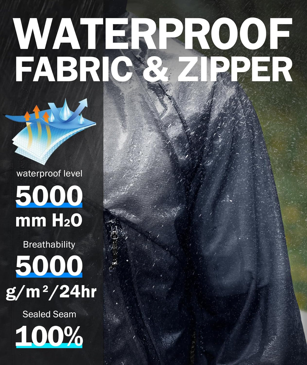 SWISSWELL Mens Lightweight Rain Jackets Raincoat with Hood Waterproof Windbreaker Jackets for Cycling Golf Fishing Running