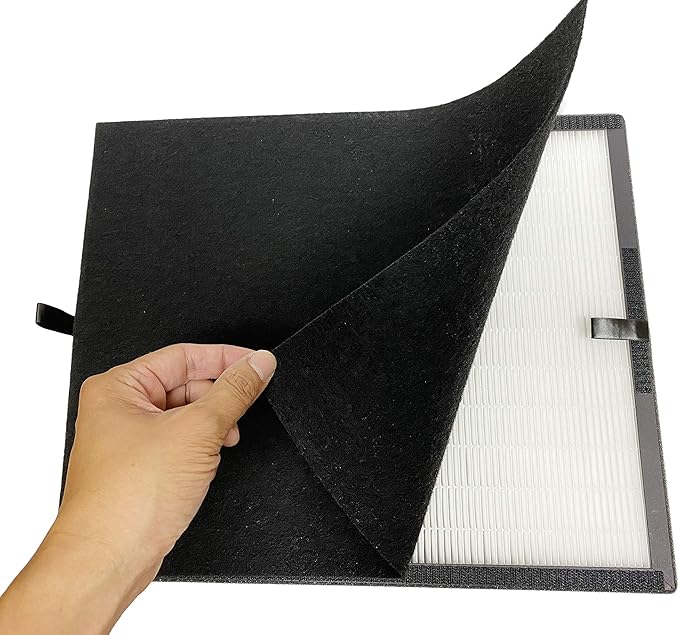 Nispira True HEPA Activated Carbon Air Filter Replacement Set Compatible with Air Purifier A350 A375. Compared to Part BF25A 2 Packs