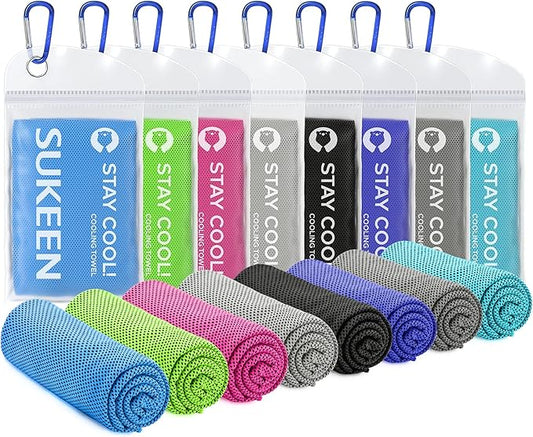 Sukeen Cooling Towel,Instant Evaporative Cooling for Sports,Yoga,Golf,Gym,Neck,Workout and More(40”x 12”)-FlexoryFit