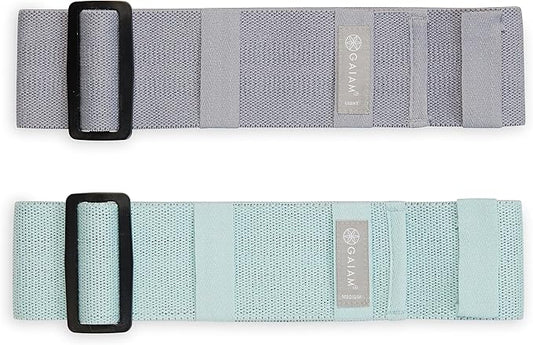 Gaiam Adjustable Hip Bands - 2-Pack Resistance Bands for Working Out, Buckle Adjustable Workout Bands with 4 Light and Medium Resistance Levels Target, Tone, and Strengthen Lower Body - 2 Pack-FlexoryFit