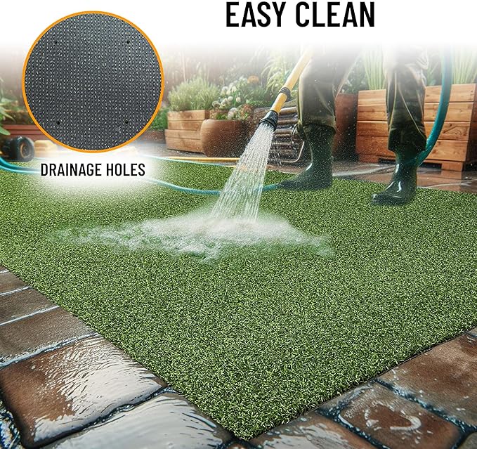 Ottomanson Artificial Turf Golf Hitting Mat 3' x 16' Indoor/Outdoor Waterproof Synthetic Fake Grass for Putting Practice Baseball Football Sports Gym Backyard, Custom Size 2' up to 30'