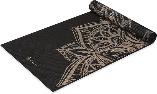 Gaiam Yoga Mat - Premium 6mm Print Reversible Extra Thick Non Slip Exercise & Fitness Mat for All Types of Yoga, Pilates & Floor Workouts (68" x 24" x 6mm Thick)-FlexoryFit