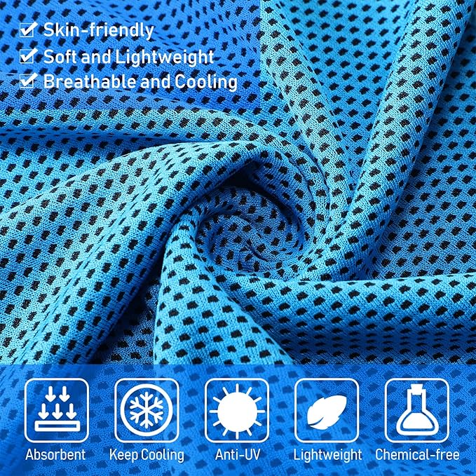 BBTO 100 Pack Cooling Towel - Microfiber Cold Sports Sweat Rags Neck & Face Breathable Ice Chilly Towel for Gym Yoga Golf Workout Beach Accessories-FlexoryFit