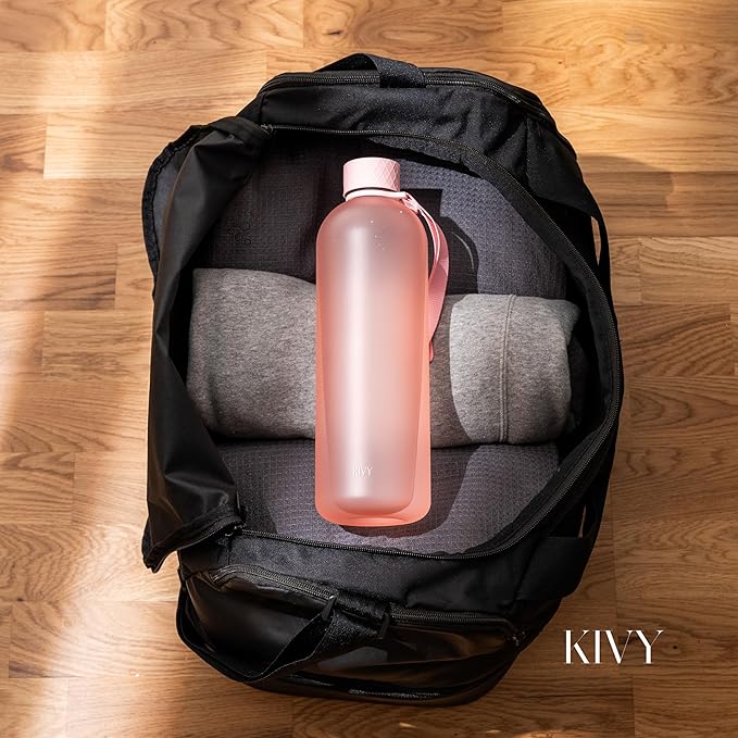 KIVY Slim Water Bottle 50oz [Lightweight & Shatterproof] - Reusable Tritan Water Bottle - Leak Proof Water Bottle for Women & Men - No Spill - Dishwasher Safe - Pink Water bottle-FlexoryFit