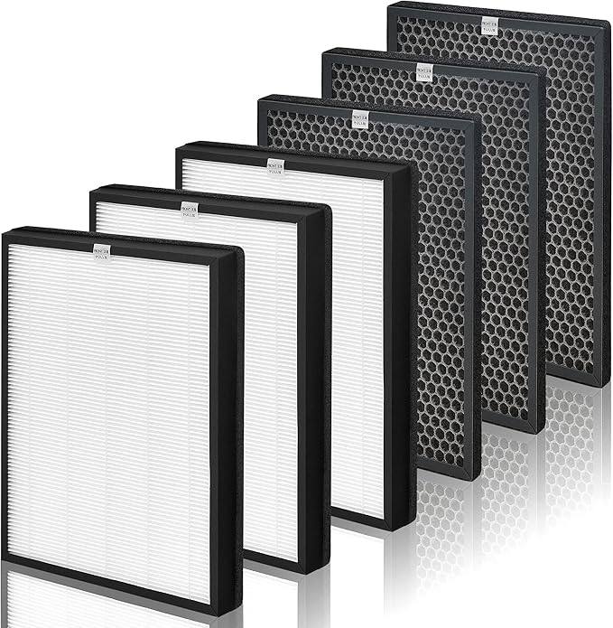 AP-B102 Replacement Filter Compatible with Alexapure Breeze Air Pu-rifier AP-B102 and 3049 Filter Set, 3 H13 True HEPA Filters and 3 Activated Carbon Filters Included