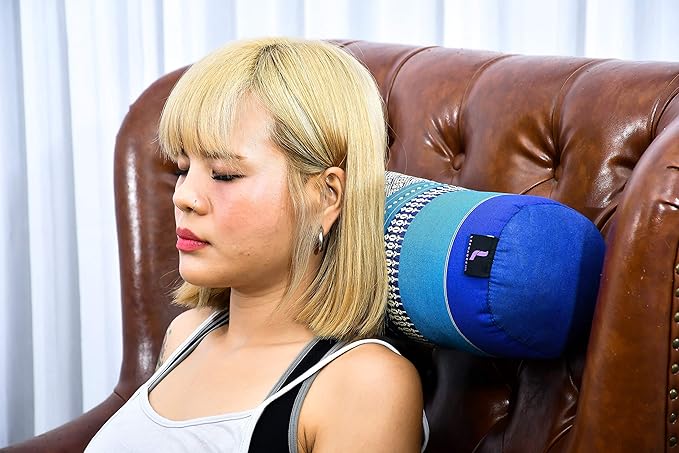 Leewadee Small Yoga Bolster – Shape-Retaining Cervical Neck Roll, Tube Pillow for Comfortable Reading, Kapok Filling, 22 x 6 x 6 inches-FlexoryFit