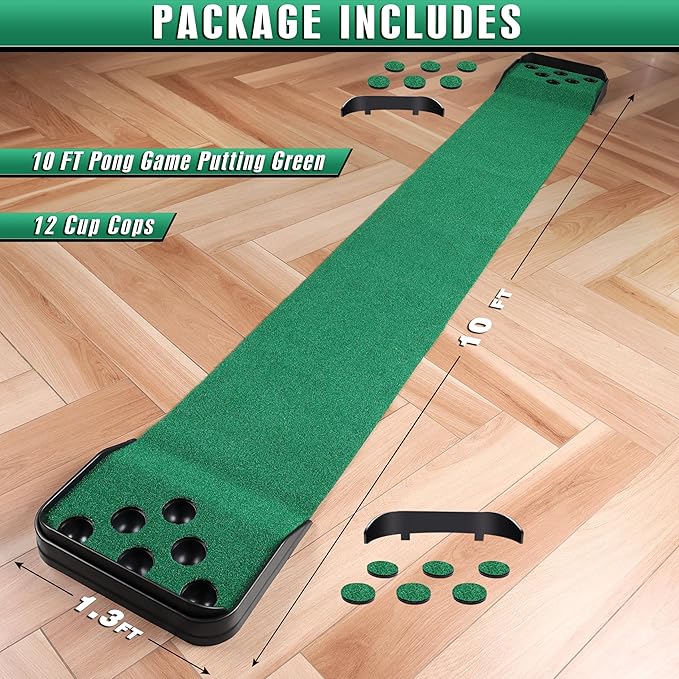 CHAMPKEY Golf Putting Green Indoor - Advanced Guides Golf Putting Mat - Enhance Putting Accuracy and Challenge