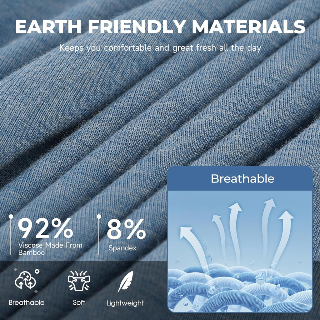 BAMBOO COOL Men's Ultra ComfortSoft Underwear, Moisture Wicking & Breathable No Ride Up Boxer Briefs with Fly, Multipack