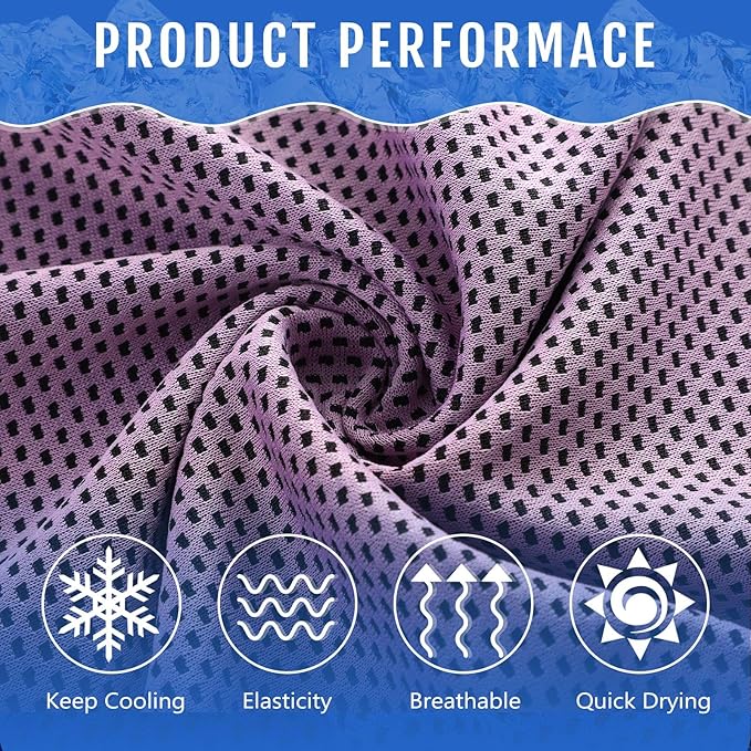 Hosuly 30 Pack Cooling Towels, 40"x12" Ice Breathable Soft Chilly Sweat Rag Microfiber Workout Rags for Gym Cooling Towels for Neck and Face for Yoga Golf Sport Running-FlexoryFit