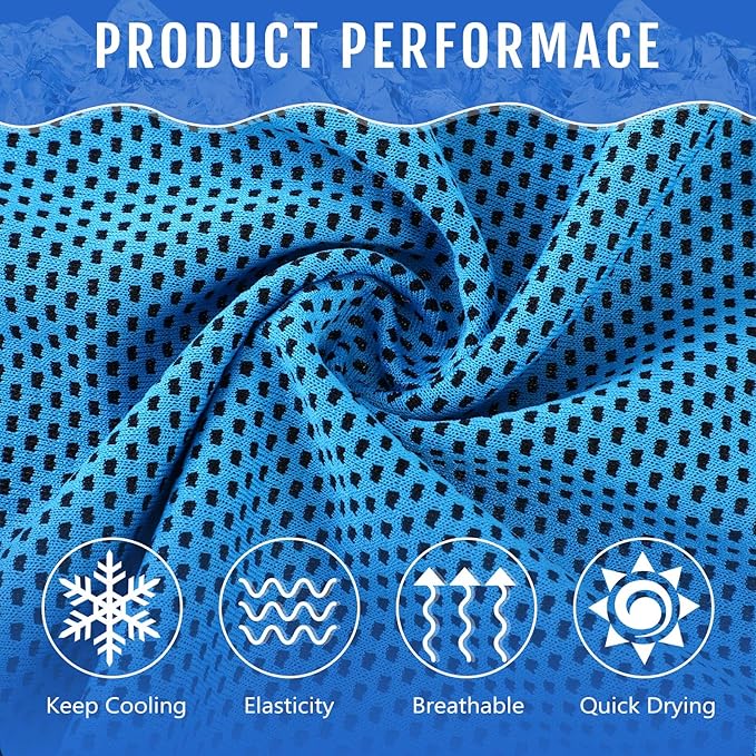 Hosuly 30 Pack Cooling Towels, 40"x12" Ice Breathable Soft Chilly Sweat Rag Microfiber Workout Rags for Gym Cooling Towels for Neck and Face for Yoga Golf Sport Running-FlexoryFit