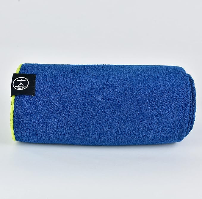 Tatago Hot Yoga Mat Towel Non Slip for Hot Yoga (72-84 inch Mats) Our Hot Yoga Towel Non Slip Silicone Dabs & Absorbent Microfiber Blend Gives You More Grip As You Drip! (Azuloro, XL - 84")-FlexoryFit