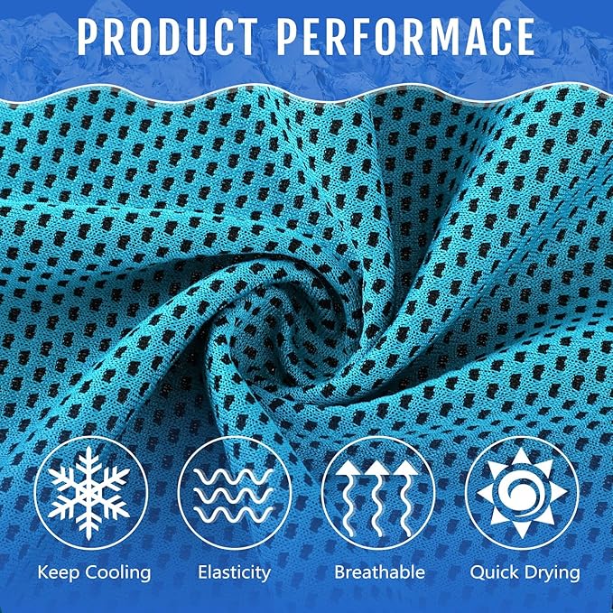 Hosuly 30 Pack Cooling Towels, 40"x12" Ice Breathable Soft Chilly Sweat Rag Microfiber Workout Rags for Gym Cooling Towels for Neck and Face for Yoga Golf Sport Running-FlexoryFit