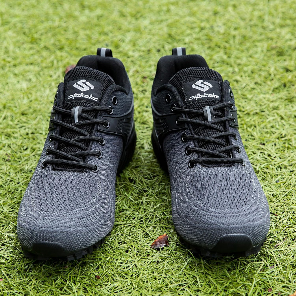 Men's Trail Running Shoes Lightweight Breathable Walking Hiking Sneakers Outdoor Athletic Tennis Cross Training Shoes