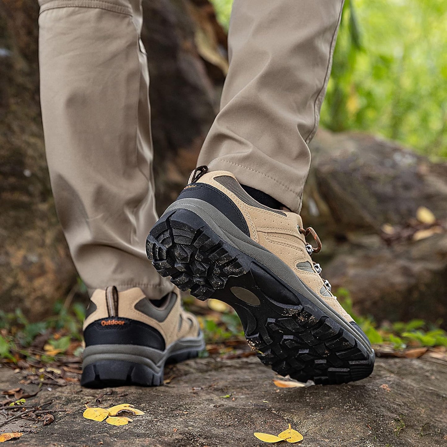 CC-Los Men's Waterproof Hiking Shoes Outdoor Comfortable Trekking Shoe Lightweight Working Sneaker