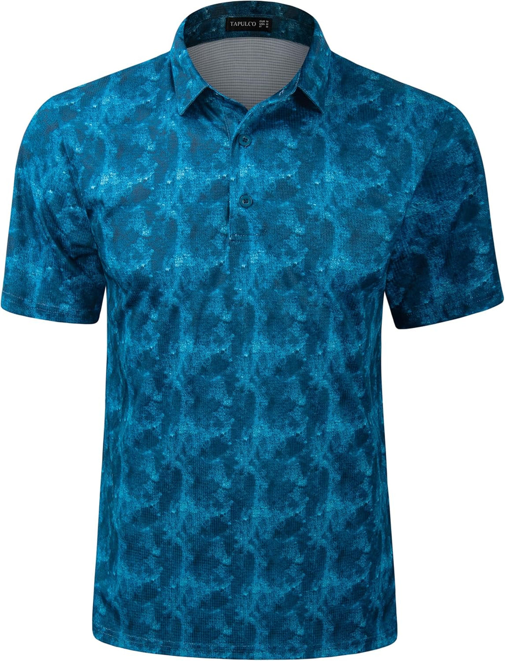 TAPULCO Mens Quick Dry Polo Shirts Camouflage Pattern Performance Athletic Lightweight Breathable Casual Golf Tshirts