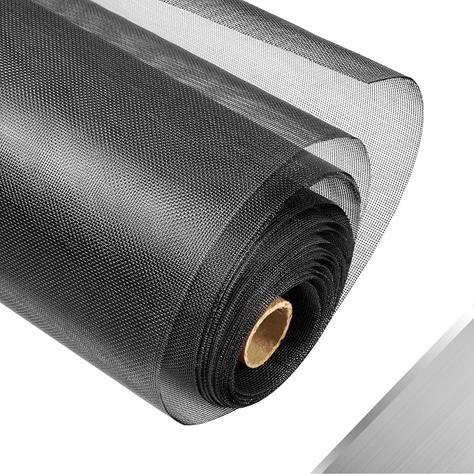 304 Stainless Steel Mesh Window Screen Roll, 47IN x 10FT Black Metal Window by FCSOTSPS