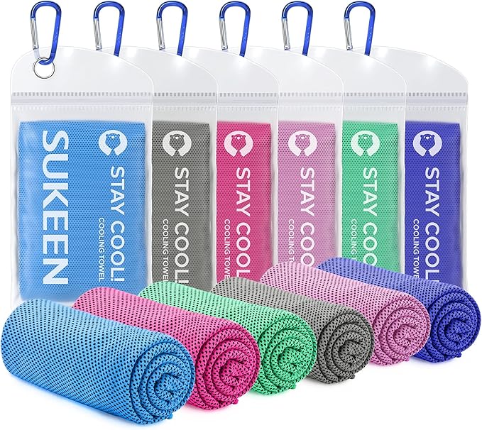 Sukeen Cooling Towel,Instant Evaporative Cooling for Sports,Yoga,Golf,Gym,Neck,Workout and More(40”x 12”)-FlexoryFit