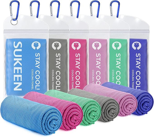 Sukeen Cooling Towel,Instant Evaporative Cooling for Sports,Yoga,Golf,Gym,Neck,Workout and More(40”x 12”)-FlexoryFit