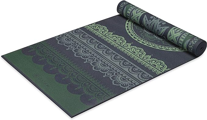 Gaiam Yoga Mat - Premium 6mm Print Reversible Extra Thick Non Slip Exercise & Fitness Mat for All Types of Yoga, Pilates & Floor Workouts (68" x 24" x 6mm Thick)-FlexoryFit