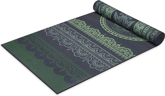 Gaiam Yoga Mat - Premium 6mm Print Reversible Extra Thick Non Slip Exercise & Fitness Mat for All Types of Yoga, Pilates & Floor Workouts (68" x 24" x 6mm Thick)-FlexoryFit