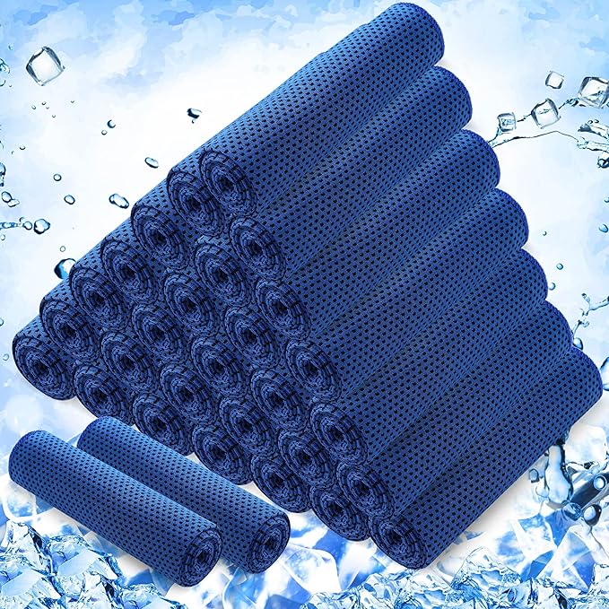 Hosuly 30 Pack Cooling Towels, 40"x12" Ice Breathable Soft Chilly Sweat Rag Microfiber Workout Rags for Gym Cooling Towels for Neck and Face for Yoga Golf Sport Running-FlexoryFit