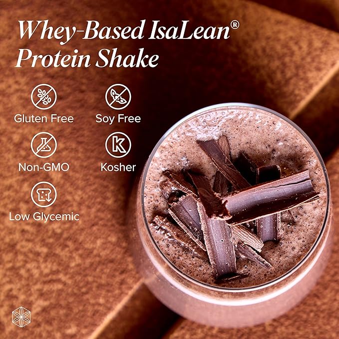 IsaLean Protein Shake Complete Superfood Meal Replacement Shake for Maintaining Healthy Weight and Lean Muscle Growth with 24 Vitamins and Minerals-29.6 oz - 14 Meal Canister Creamy Dutch Chocolate-FlexoryFit