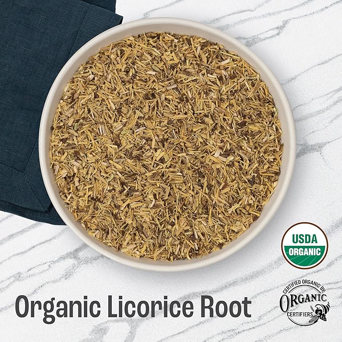 J Mac Botanicals Organic Licorice Root Tea, Cut and Sifted, Dried Herb, regaliz raiz organico-FlexoryFit