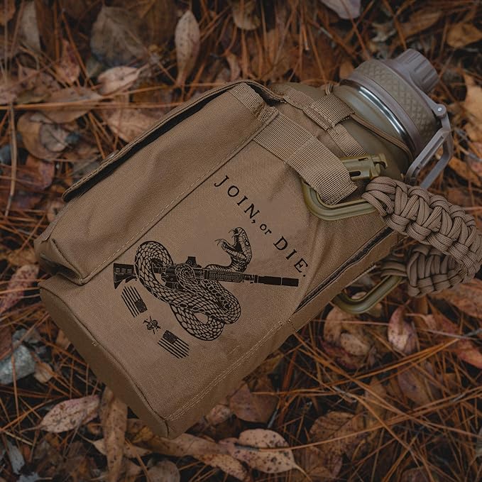 Iron InfideI Battle Bottle Sleeve - 64 oz and 32 oz Water Bottle Sleeve Only for Half Gallon 1L Steel Water Bottle | Rugged Cover with Molle for Versatile Design with Storage for Phone, Wallet & Keys-FlexoryFit