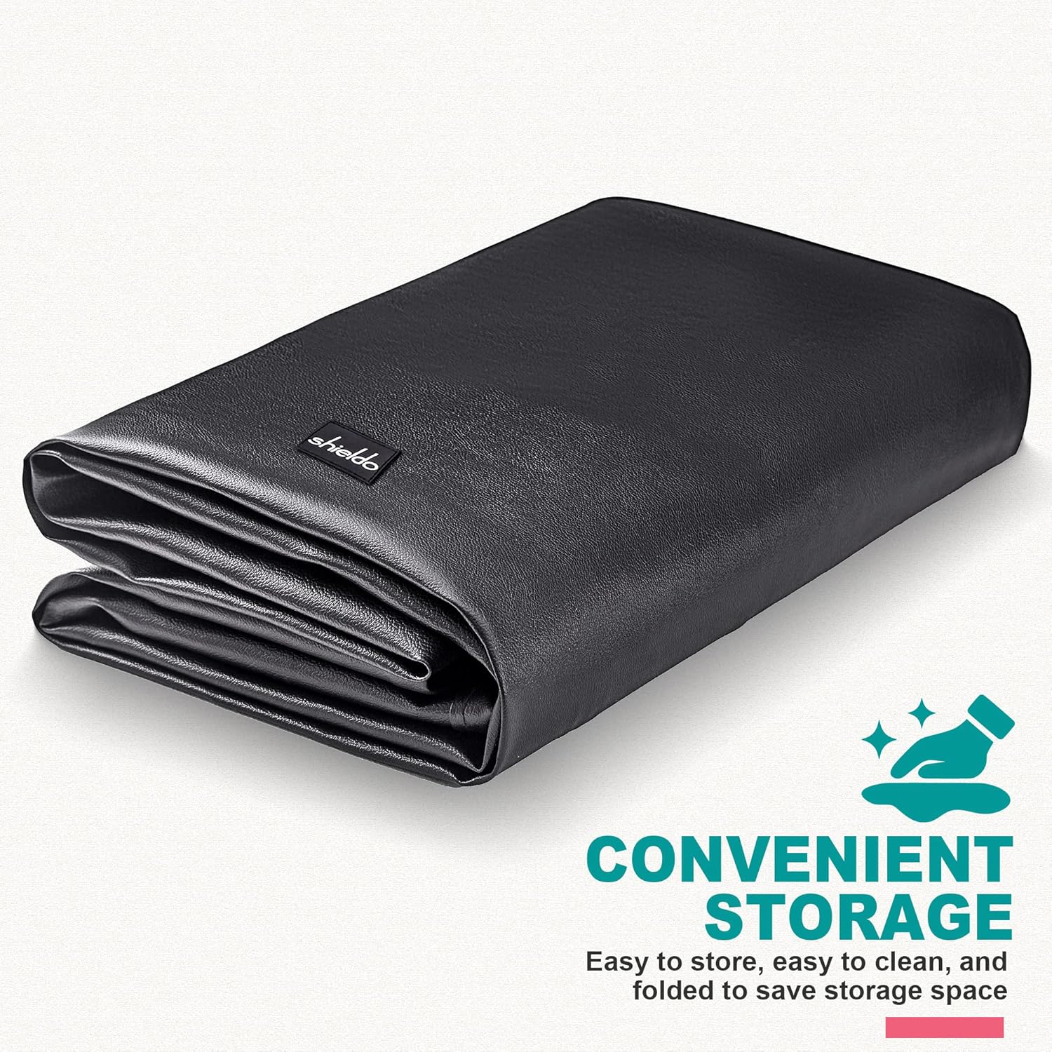 Heavy Duty Leatherette Billiard Pool Table Cover,Waterproof&Tearproof Cover for Pool Table,7/8/9 Foot Fitted (9FT/Black)