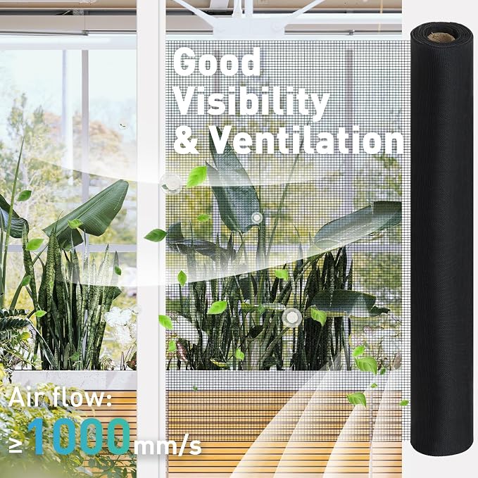 304 Stainless Steel Mesh Window Screen Roll, 47IN x 16FT Black Metal Window - Image 4