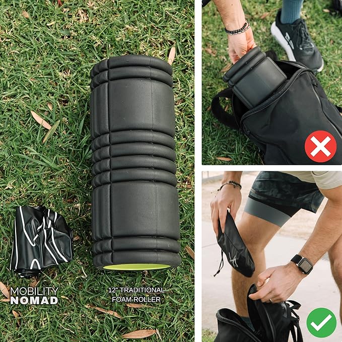 Inflatable Foam Roller – Travel Foam Roller for Muscle Recovery, Deep Tissue Massage, Physical Therapy, Hiking, Backpacking, Gym, Home – Includes Pump, Bag – Adjustable Firmness-FlexoryFit