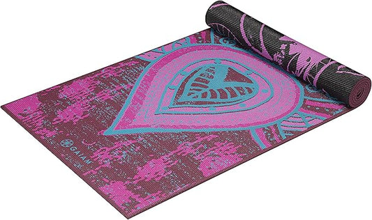 Gaiam Yoga Mat - Premium 6mm Print Reversible Extra Thick Non Slip Exercise & Fitness Mat for All Types of Yoga, Pilates & Floor Workouts (68" x 24" x 6mm Thick)-FlexoryFit