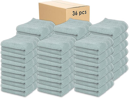 Kaufman - Premium Hand Towels Set for Bathroom, Spa, Gym, and Face Towel 100% Cotton Ring Spun, Ultra Soft Feel and Highly Absorbent Towels (Aqua, 36-PK)-FlexoryFit