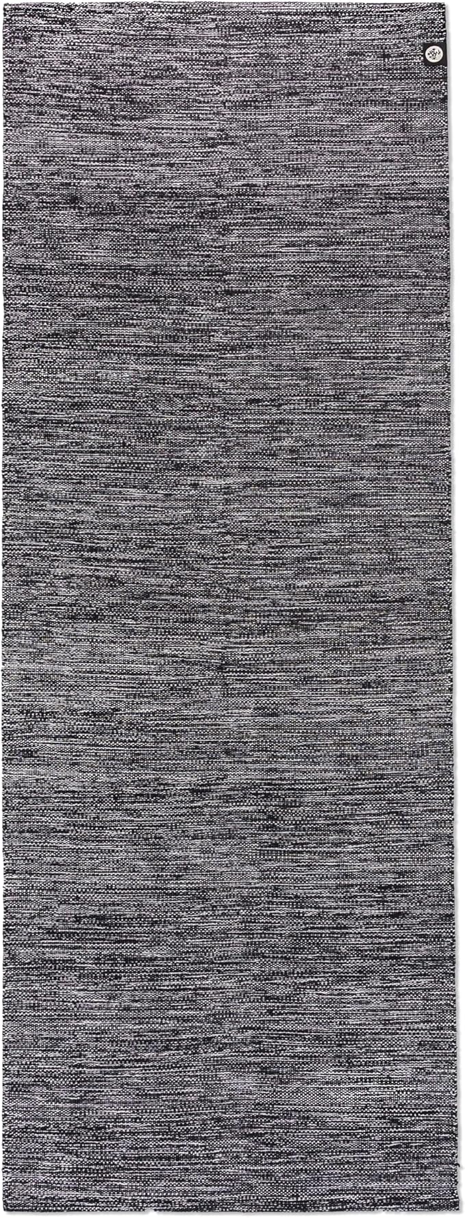 Manduka Shala Yoga Rug 71" - Outdoor Yoga & Meditation | Foldable & Machine Washable | Natural Cotton | Handmade | 71 x 26 inches | Black Heather-FlexoryFit
