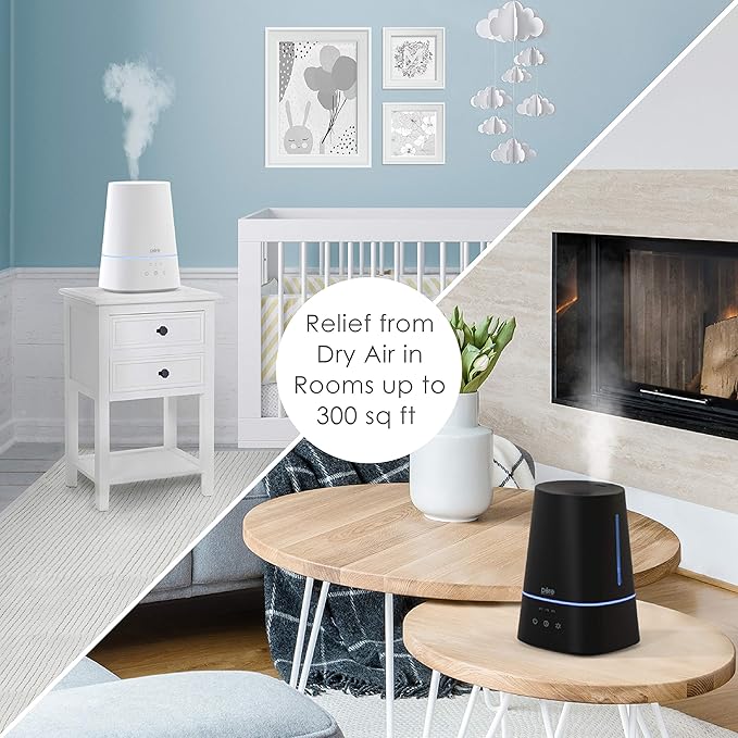 Pure Enrichment HUME Max - Easy Top Fill Ultrasonic Cool Mist Humidifier, 3.7 L (1 Gallon) Tank, 3 Mist Settings + Auto Shut-Off Timer - Ideal for Large Bedrooms, Baby Nurseries and Offices (White)