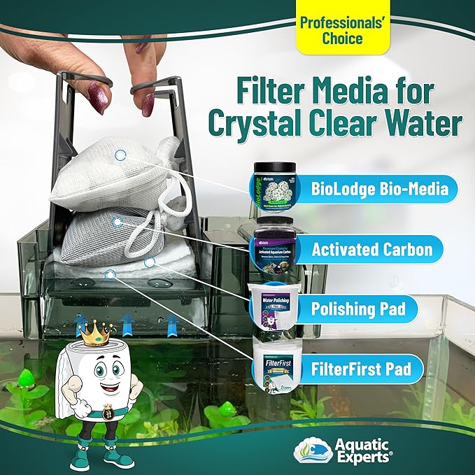 Aquatic Experts Aquarium Filter Floss for Fish Tank Filters - FilterFirst Aquarium Filter Pad - Media Roll for Crystal Clear Water, 3/4" - 1" Thick (12 Inch Wide, 72 Inch Long)