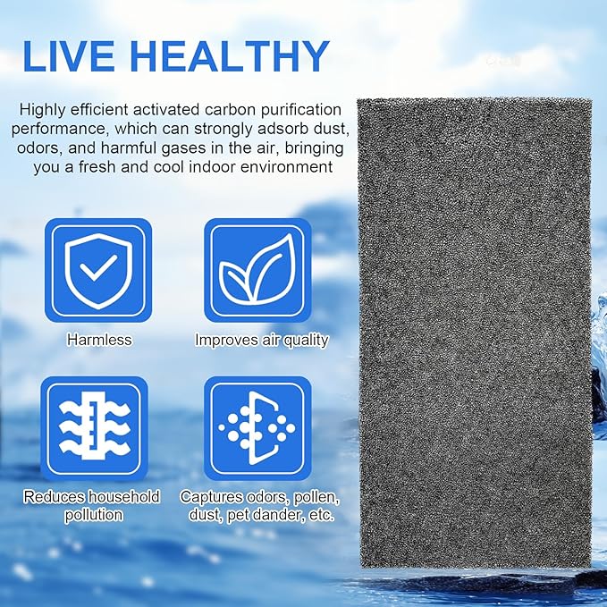 ARC-14S Activated Carbon Filter Cartridge Replacement for Whynter Portable Air Conditioners, Compatible with ARC-CF-14S,ARC-14SH,ARC-141BG and ARC-143MX Models-4 Pcs