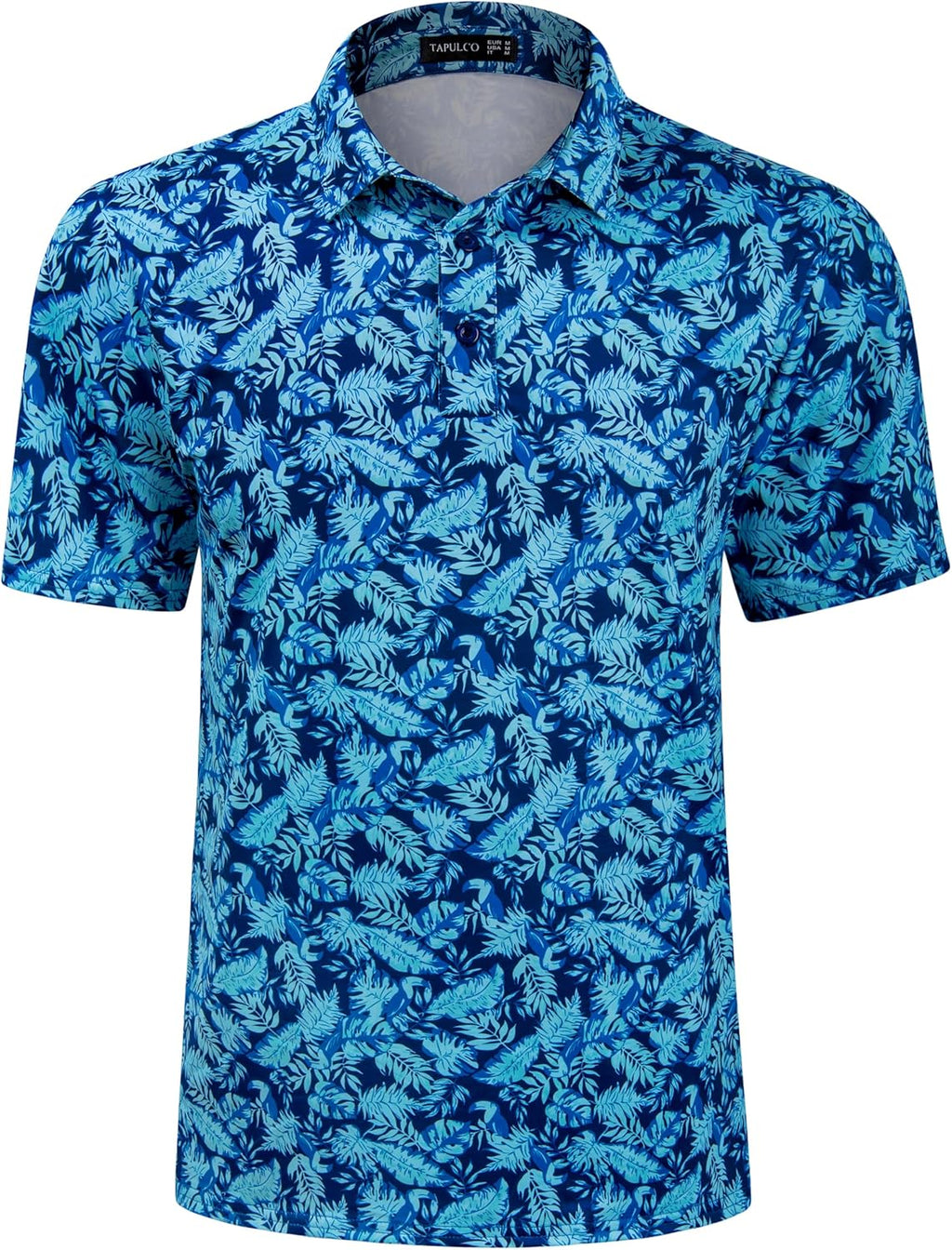 TAPULCO Mens Quick Dry Polo Shirts Camouflage Pattern Performance Athletic Lightweight Breathable Casual Golf Tshirts