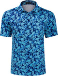 TAPULCO Mens Quick Dry Polo Shirts Camouflage Pattern Performance Athletic Lightweight Breathable Casual Golf Tshirts