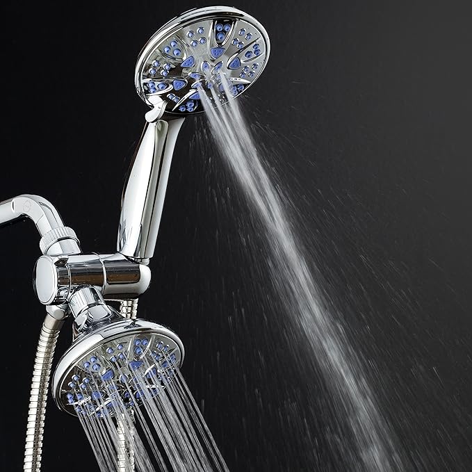 AquaDance 5525 Antimicrobial 30-Setting Shower Combo, Soft Purple, 4"