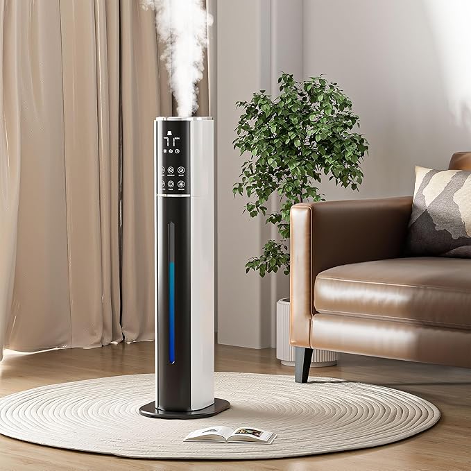 Large Humidifier for Bedroom,9L/2.5Gallon Cool Mist Humidifier with Humidistat,360°Nozzle,350ML/H BigMist Level,Cover up to 550ft²Plant Quiet 30db humidifierwith essential oil diffuser