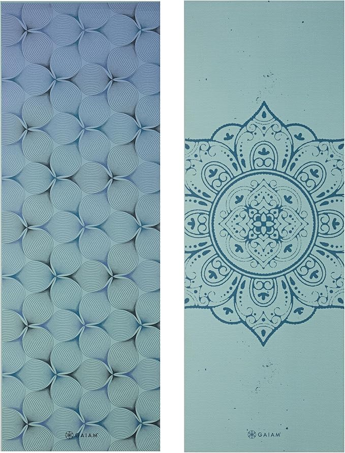 Gaiam Yoga Mat - Premium 6mm Print Reversible Extra Thick Non Slip Exercise & Fitness Mat for All Types of Yoga, Pilates & Floor Workouts (68" x 24" x 6mm Thick)-FlexoryFit