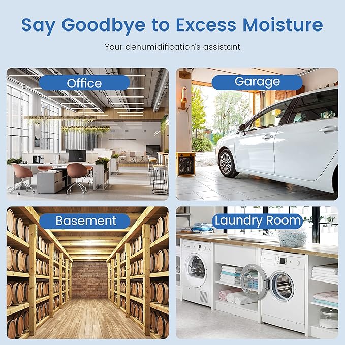 3,500 Sq.Ft Most Efficient Energy Star 2024 Dehumidifier with Pump, Vellgoo Max 60 Pint/D (Standard 35 Pint/D) Compressor Dehumidifier for Basement with Drain Hose, Intelligent Humidity Control