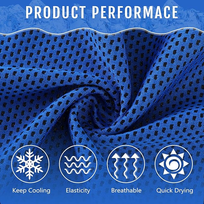 Hosuly 30 Pack Cooling Towels, 40"x12" Ice Breathable Soft Chilly Sweat Rag Microfiber Workout Rags for Gym Cooling Towels for Neck and Face for Yoga Golf Sport Running-FlexoryFit