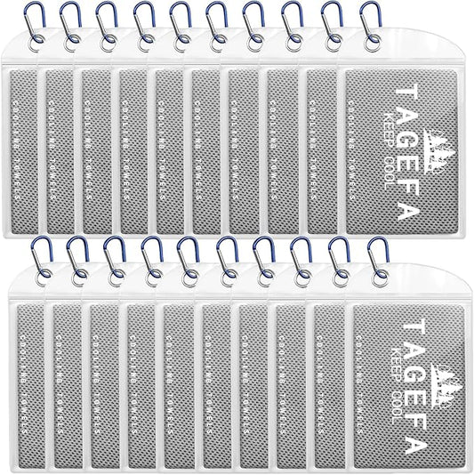 Cooling Towels 20 Pack, 40"x 12" Cooling Rags Neck Wraps for Sports with Carrying Pouch, Gym Cooling Neck Towels for Hor Weather, Sweat, Fitness, Travel-FlexoryFit