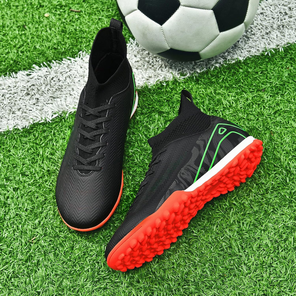 Indoor Soccer Cleats Mens Womens Turf Soccer Cleats Wide Socer Shoes FG AG TF High Ankle Football Boots