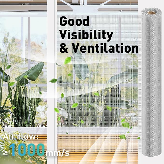 304 Stainless Steel Mesh Window Screen Roll, 47IN x 10FT Silver Metal Window - Image 4